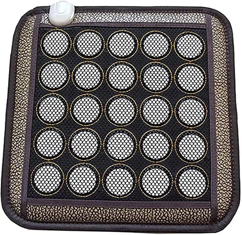 Weit Infrarot Heizung Pad, Tourmanium Wärmematte, Infrarot Therapie Heizkissen Turmalin Jadestein Matte Hot Stone Therapie Mit Smart Temperatur Controller Zur Schmerzlinderung Am Ganzen Rücken 45*45 cm — Heizung Warmepumpe
