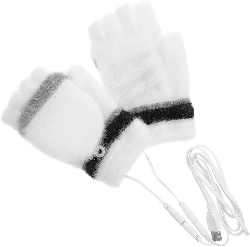 STOBAZA USB Beheizbare Plüsch Handschuhe mit Wärmezufuhr für Handfläche — Heizkleidung