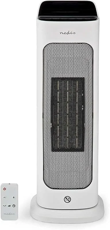 Nedis HTFA20WTW - SmartLife Keramik-PTC-Heizlüfter - WLAN - 2000 W - 2 Heizstufen - Oszillation - Temperaturanzeige 10–49 °C - App-Steuerung - Alexa & Google Assistant - Weiß — Heizung Warmepumpe