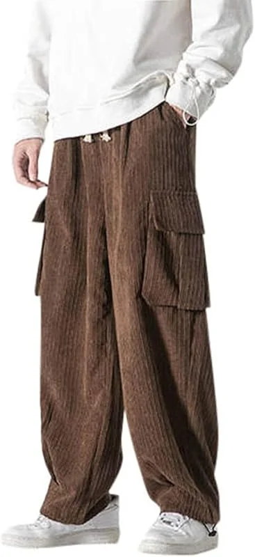 Herren Weite Hose Cargohose Kordhose Wanderhose Sporthose Trainingshose — Heizkleidung