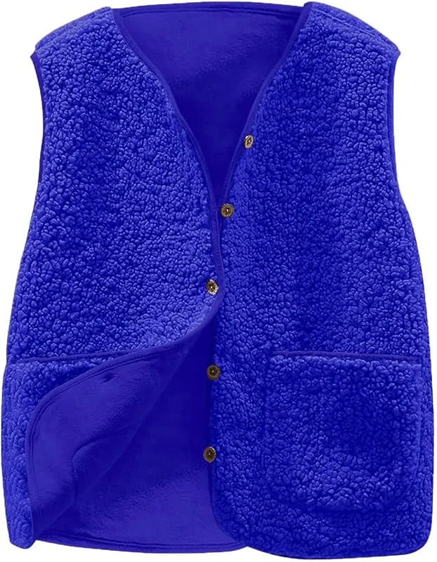 Teddy Fleece Weste Damen Warme Ärmellose Weste Herbst Winter Fleeceweste — Heizkleidung