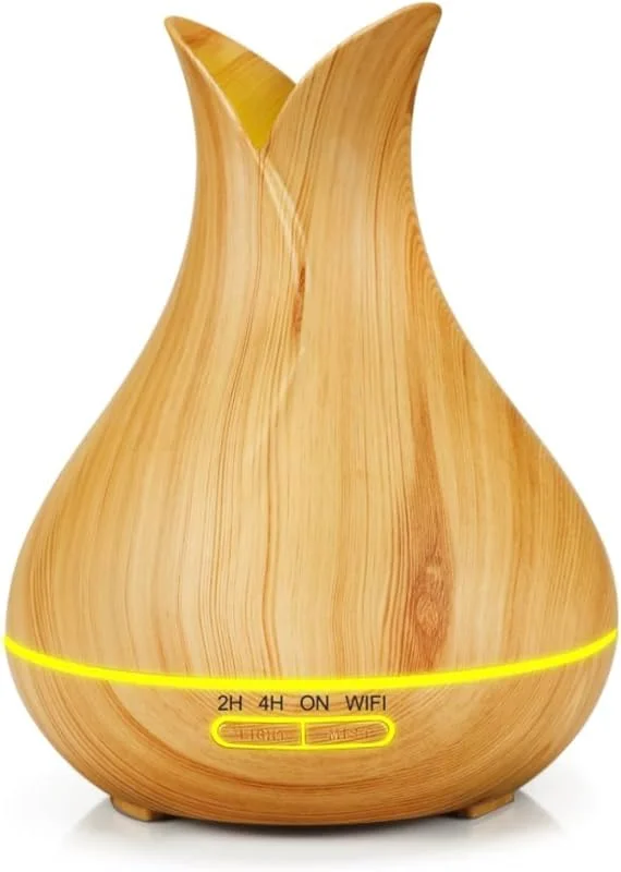 Aroma Diffuser BOT B5 DO - Hellbraunes Holz 400 ml – Raumduft, Luftbefeuchter, Ätherische Öle Diffuser, Smart Home Lufterfrischer, Duftöl Diffuser für Schlafzimmer, Humidifier und Duftlampe