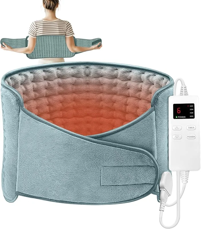 Heizkissen, 125x31cm Elektrisches Wärmekissen mit Automatischer Abschaltung und 6 Temperaturstufen, Heizkissen für Rücken Nacken Schulter Bauch, Schnelles Erhitzen und Maschinenwaschbar — Heizkleidung