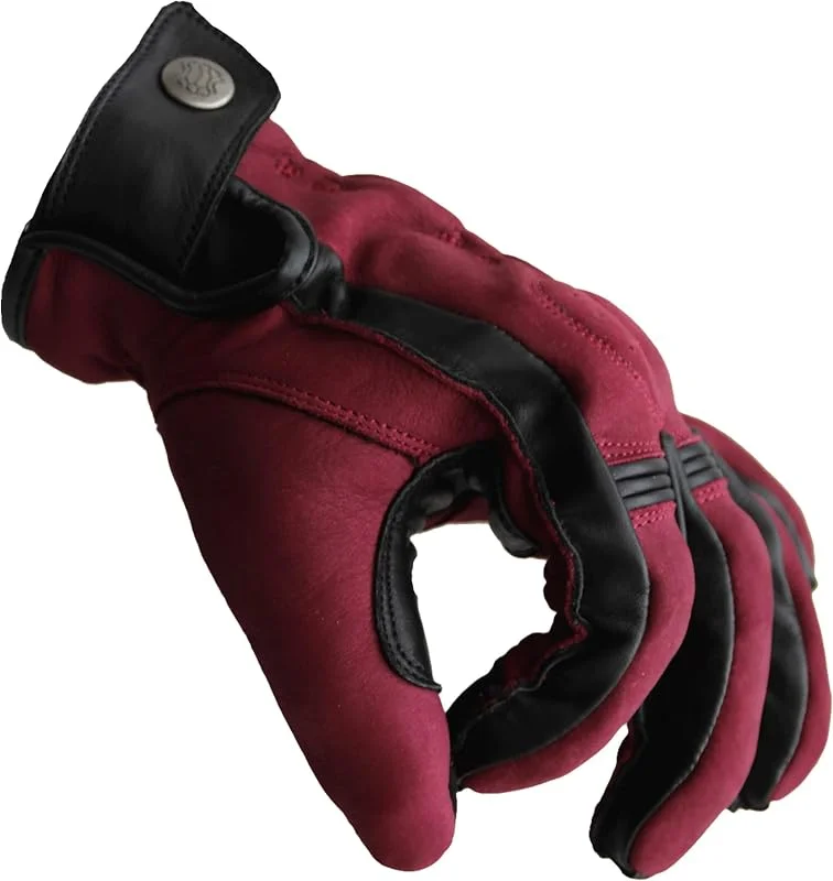 Motorradhandschuhe Cross Stitch - Motorrad Handschuhe Herr - Echtleder - Handschuhe Herren Motorrad aus Leder mit Gel Polster — Heizkleidung