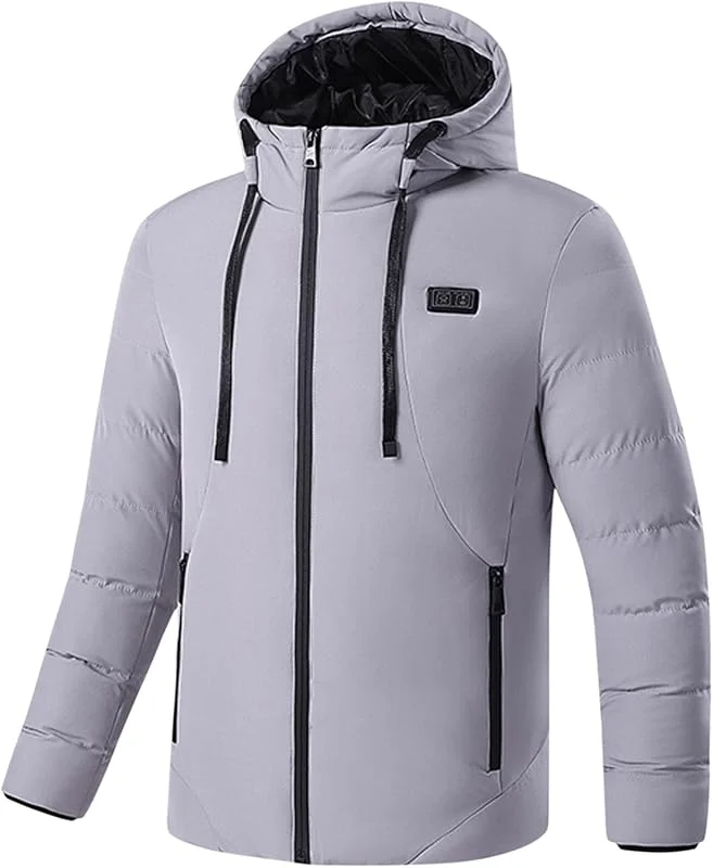 Beheizbare Jacke Damen Herren, Heizjacke mit 15 Heizzone, Eletriksche Beheizbare Weste mit USB, Elektrische Dual-Control-Heizjacke, für Skifahren, Motorradfahren, Outdoor Casual Pullover mit Kapuze — Heizkleidung