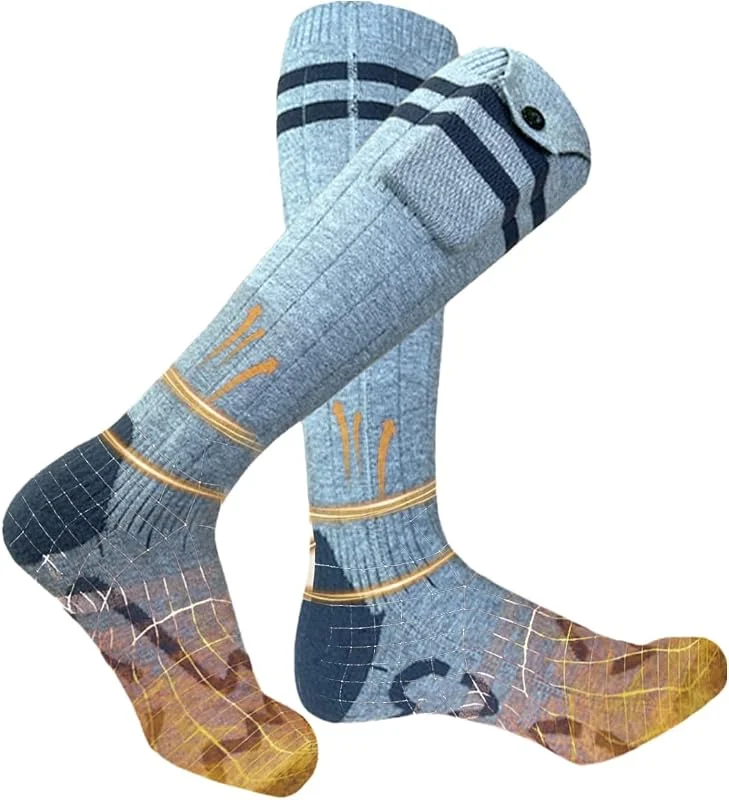Beheizte Socken für Damen, elektrisches schnelles Aufwärmen und waschbar, warme Socken für Outdoor-Sport, für Damen, Skifahren, Wandern, Radfahren, Wintersport, Verdlazam — Heizkleidung