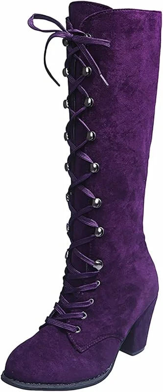 Neu Produktkategorie Damen Mid-Calf Stiefel, Stilvolle Lace-Up Schuhe mit Flache Absätze, Elegante Womens Fashion Boots ohne Farbangaben — Heizkleidung