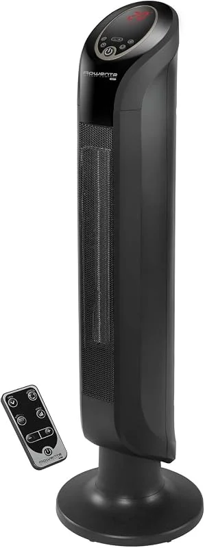 Rowenta SO9420 Intense Comfort Hot Keramik Turmheizventilator, Heizlüfter, 2400W, Elektro-Heizung, energiesparend, Innenraum, Schwarz, 22, 5 x 21, 8 x 81, 5 cm — Heizung Warmepumpe