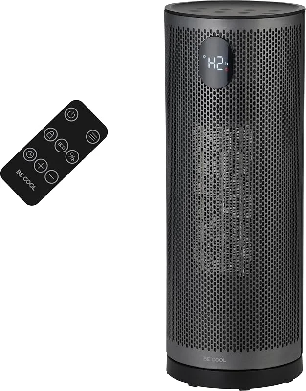 BE COOL Stand-Heizlüfter 2000 W mit PTC-Keramik, ECO-Modus & Fernbedienung — Heizung Warmepumpe