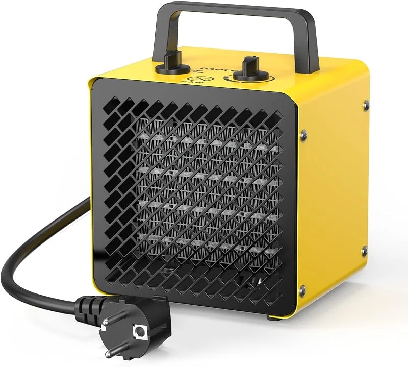 DAHTEC Keramik Heizlüfter 2000 Watt PTC Elektroheizer Metallgehäuse, Gelb — Heizung Warmepumpe