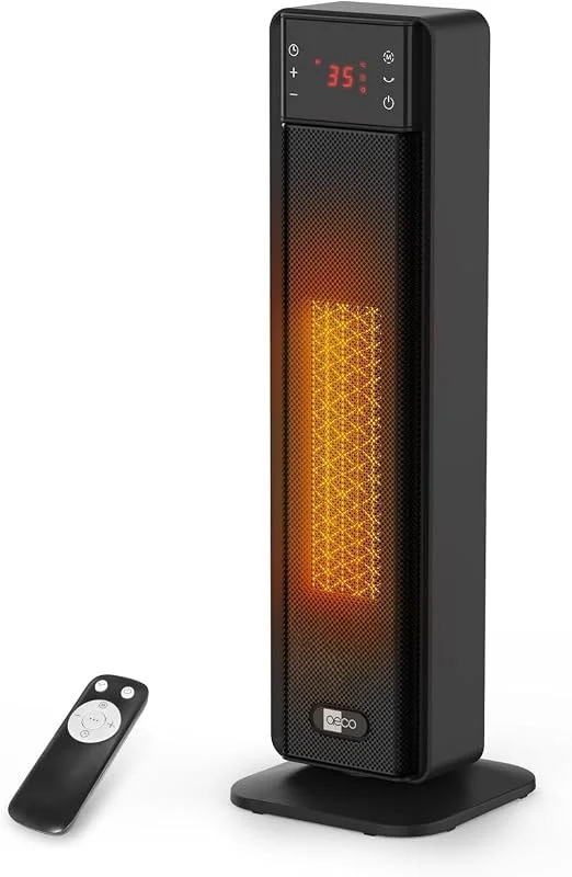 aeco EcoHeat Boost Heizlüfter mit Fernbedienung 2000W 58 cm LED ECO-Modus — Heizung Warmepumpe