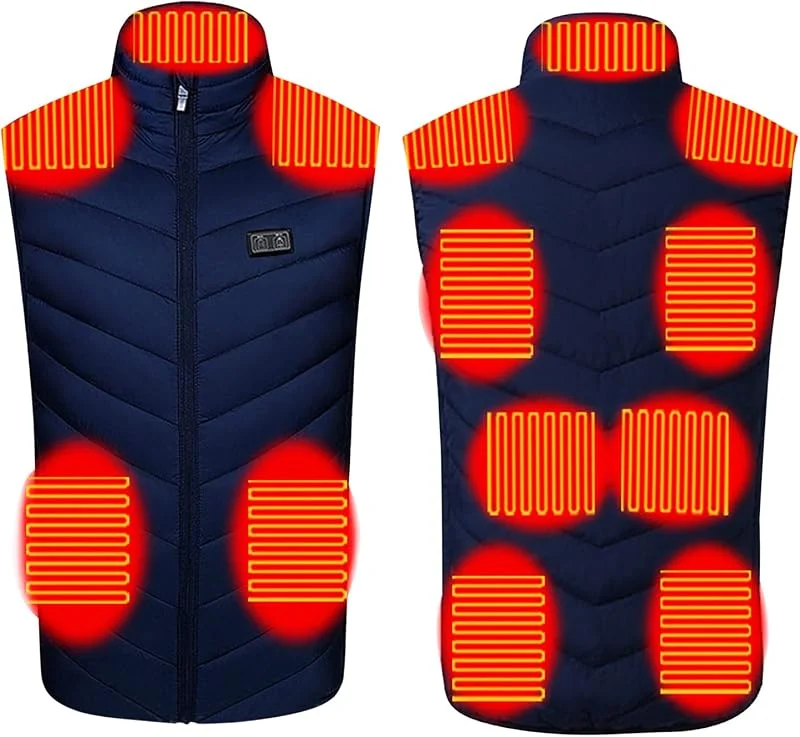 Battnot Heizweste Herren Damen, Beheizbare Weste Heizjacke Beheizte Weste Wärmeweste, Beheizbare Jacke 11 Heizzone 3 Einstellbar Temperatur Beheizte Weste für Outdoor Camping Skifahren（Ohne Akku） — Heizkleidung