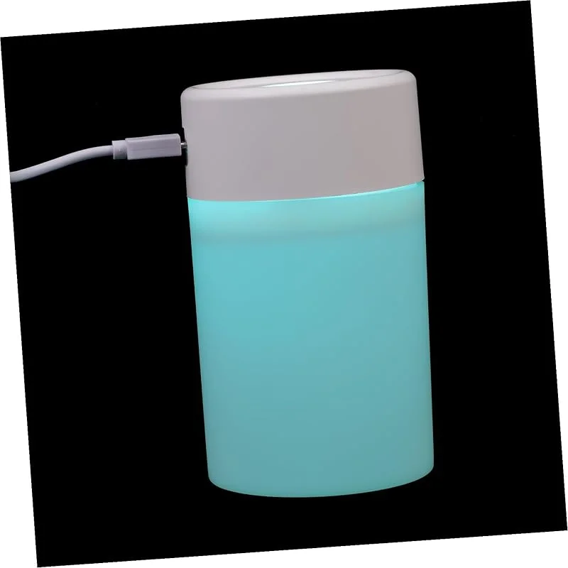 MAGICLULU Kleiner Luftbefeuchter Zylindrisch aus Pp Abs mit 280ml Kapazität und Zeitschaltfunktion für Schlafzimmer und Homeoffice Weißer USB Luftbefeuchter mit Nachtlicht