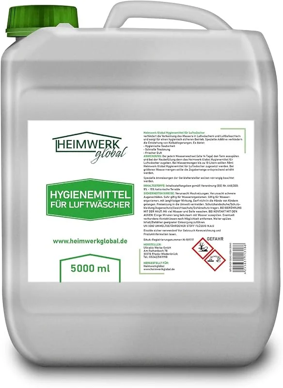 Heimwerkglobal Hygienemittel für Luftwäscher Luftreiniger Luftbefeuchter 5 Liter
