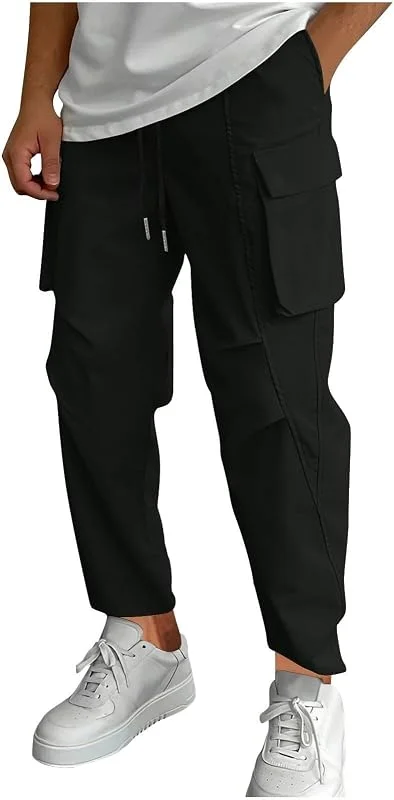 Cargohose Herren Relaxed Fit Baumwolle Wanderhose Casual Arbeitshosen Männer Outdoor Militär Taktische Hosen Mit Multi Taschen Leicht Trekkinghose Mit Kordelzug Elastischer Bund — Heizkleidung