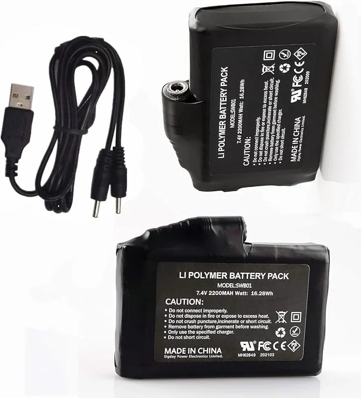 7, 4 V 2200 mAh, 3500 mAh, 5000 mAh Li-Polymer-Akkus, wiederaufladbarer Akku für beheizbare Kleidung, Li-Ionen, Ersatzakku für Handschuhe, kompatibel mit beheizbaren Socken — Heizkleidung