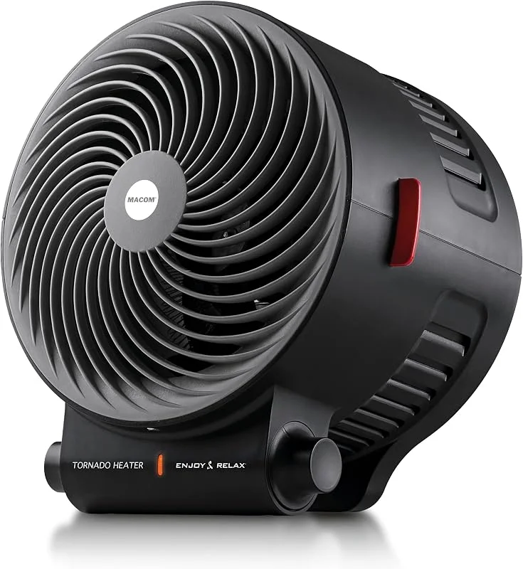MACOM Enjoy & Relax 938 TORNADO HEATER Leistungsstarker Heizlüfter 2000 W, Raumthermostat, Kippsicherheit, 35% reduzierte Aufheizzeit dank Vortex-Lüfter — Heizung Warmepumpe