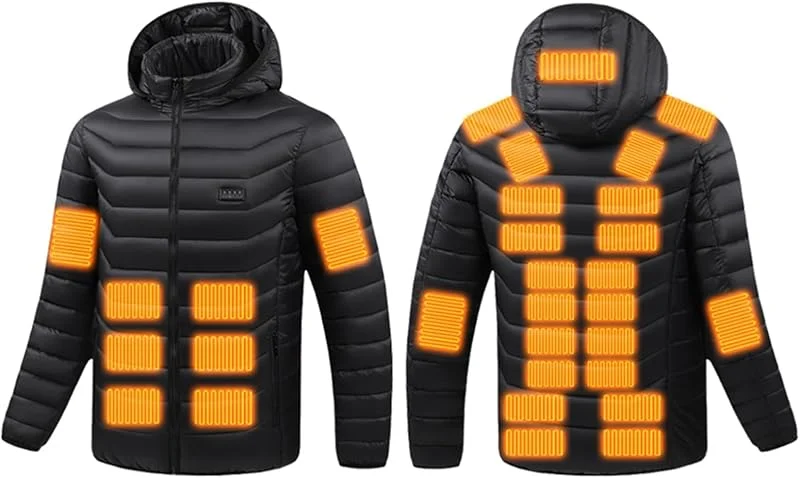 Jamicy Beheizbare Jacke Herren Elektrische Heizjacke Mit Kapuze USB Jacken — Heizkleidung
