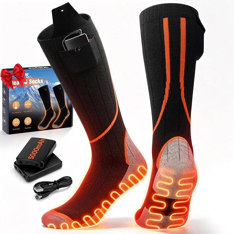 Beheizbare Socken mit Akku, Wärmesocken für Damen, Herren, Gr. 36-46 — Heizkleidung
