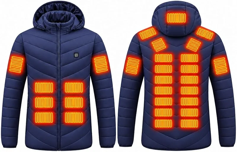 HOOUDO Lange Winterjacke Herren Parka Beheizbarer Hoodie mit Jacke — Heizkleidung