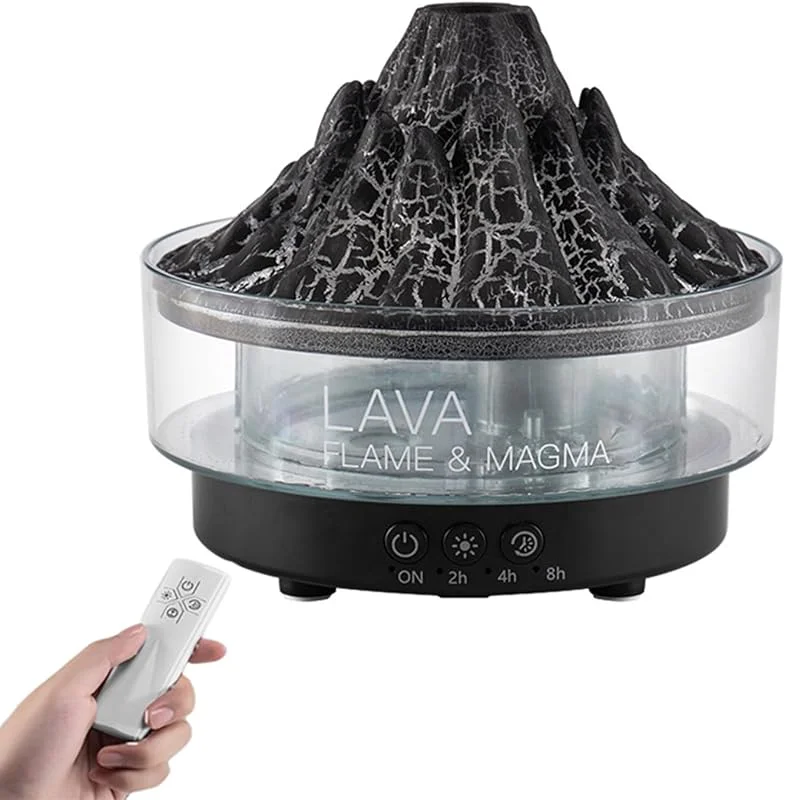 ThreeH Vulkan Luftbefeuchter & Aroma Diffusor 7-Farben LED Dualmodus Schlafzimmer, Büro, Schwarz