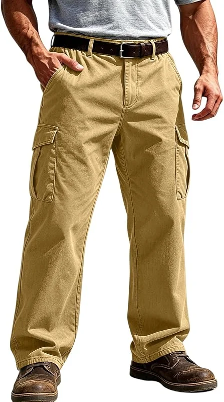 Cargohose Herren Baggy Outdoor Hosen Mit Elastischen Bund Arbeitshose — Heizkleidung