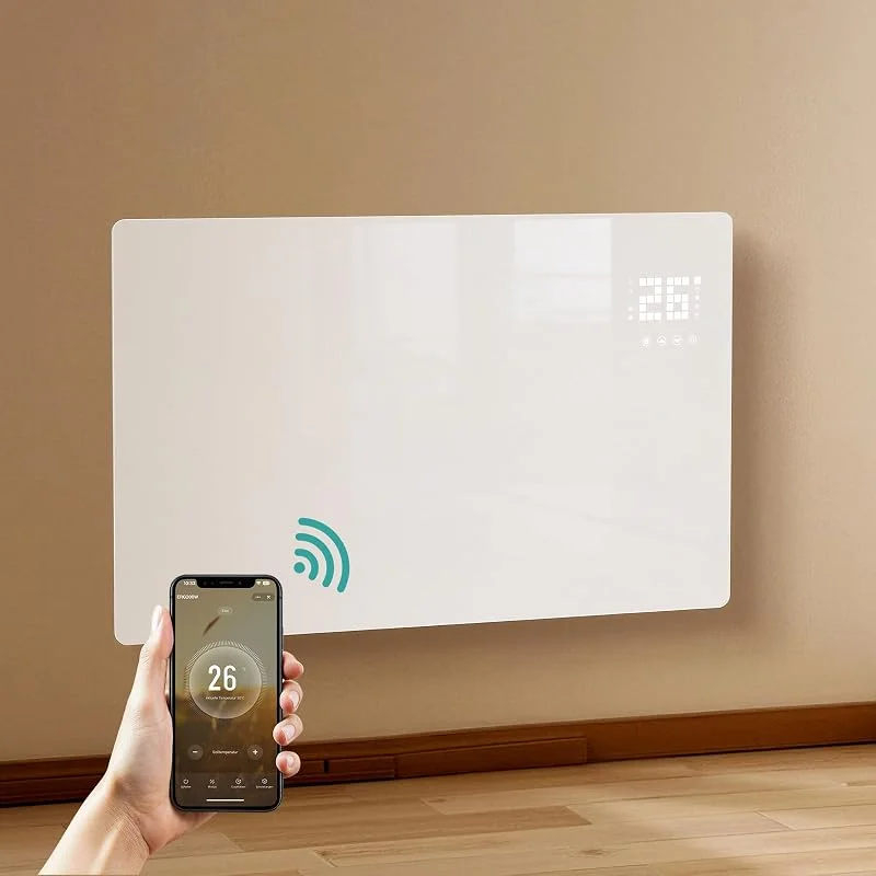 EMKE Smart Elektroheizung 2000 W, Konvektor Heizung mit WLAN & App-Steuerung, Elektro Heizkörper Standgerät oder Wandmontag Weiß — Heizung Warmepumpe