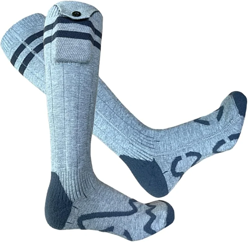 Beheizte elektrische Socken, elektrisch, 4 Heizstufen, für den Winter, für Herren, Wandern, Radfahren, Camping, Angeln, Bauernhofarbeit — Heizkleidung