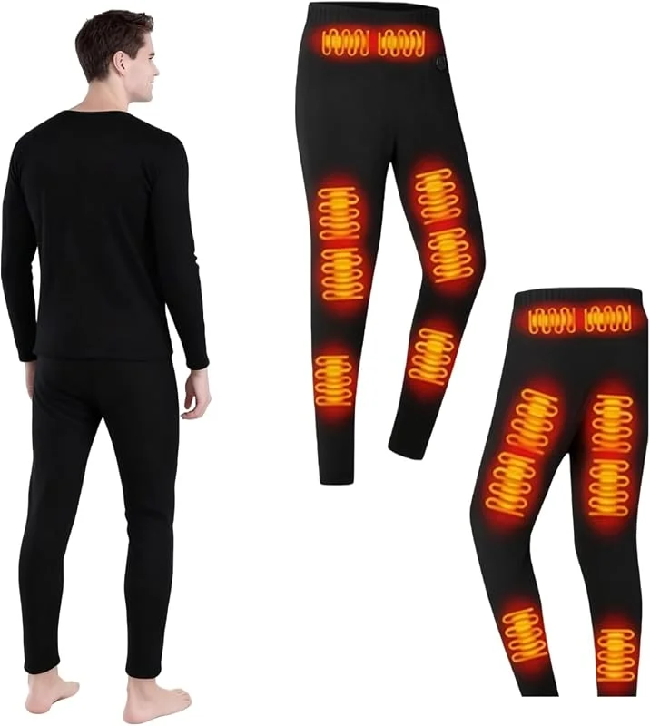Battnot Beheizte Hosen Herren, Elektrisch Thermo Hose Beheizbare Thermounterwäsche Schneehose Weiche Trekkingausrüstung für Snowboard Klettern Angeln Reiten Motorrad Ski Radfahren — Heizkleidung