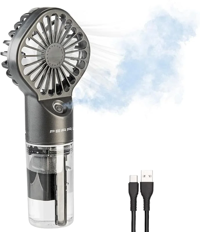 PEARL Handventilatoren: Akku-Taschenventilator mit Wasser-Vernebler und 20 ml-Wassertank (Mini Ventilator mit Wasser, Taschen Ventilator mit, Akkus) — Luftbefeuchter