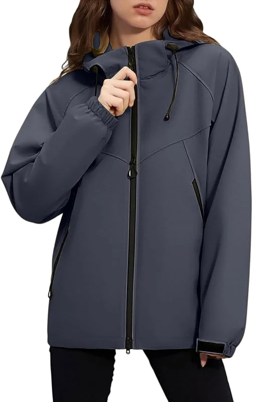 Regenjacke Damen Wasserdicht Atmungsaktiv Regenmantel Damen Leicht Fahrrad Übergangsjacke Mit Reissverschluss Softshelljacke Frauen Treking Outdoorjacke Reisen Windbreaker Jacke Sport Jacken — Heizkleidung