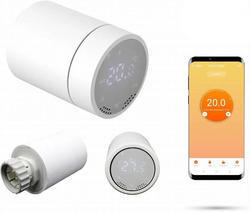 Heizkörperthermostat Zigbee 3.0, Heizungsthermostat Smart Funktioniert mit Alexa, Google Home, WiFi Thermostat Heizung Kompatibel Tuya, SmartLife — Heizung Warmepumpe