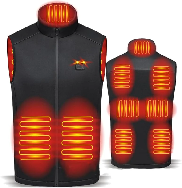 FGUUTYM Warme Outdoorbekleidung Herren Damen USB Infrarot Heizung Reiten Skifahren Angeln Aufladen über Heizmantel Jacken Damen Schwarz XL — Heizung Warmepumpe
