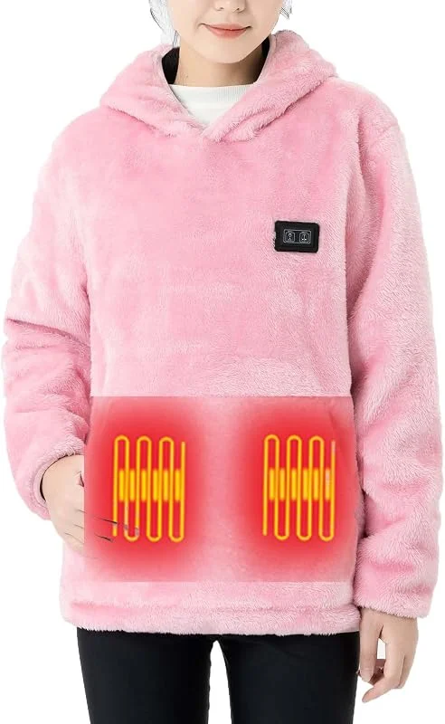 Battnot Beheizbare Hoodie Damen Beheizbare Pullover Herren Plüsch Sweatshirt Beheizte Kapuzenpullover USB Elektrisch Beheizbare Sweatshirt mit Kapuze Bluse Tops Beheizte Hoodies für Männer und Frauen — Heizkleidung