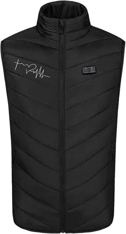 Beheizbare Weste Damen Herren mit Dual-Control-Heiz-Wärmejacke 11 Heizzonen mit Drucken Elektrische Jacken Heizweste Beheizbare Jacke für Motorrad, Outdoor, Weihnachten Beheizbare Jacke Warme Dicke — Heizkleidung