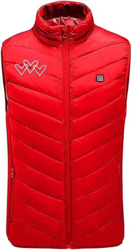 Steppweste Herren Winter Beheizbare Weste Damen Winter Sportweste mit Stehkragen Outdoor Weste Warm Anglerweste Wandern Weste Einfarbig Multifunktionsweste Ärmellos Skijacke — Heizkleidung