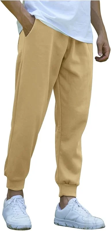 Generisch Jogginghose Herren Sporthose Baggy Herren Lang Baumwolle Casual Freizeithose Leichte Trainingshose Männer Weites Bein Sweathose mit Taschen und Kodelzug — Heizkleidung