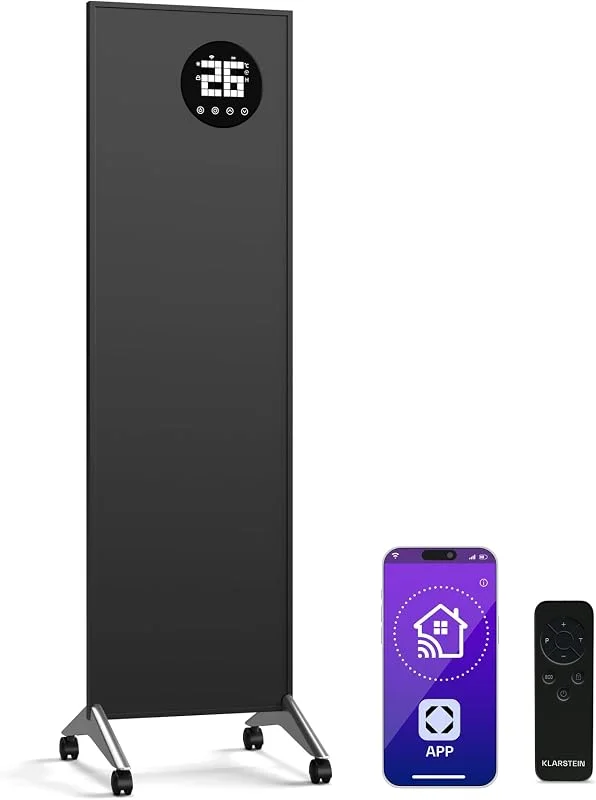 Klarstein Wonderwall Smart 400W Infrarotheizung – Wandmontage, Energieeffizient, WLAN- & App-Steuerung, Alexa Kompatibel, Sofortige Wärme, LED-Anzeige, Überhitzungsschutz, Ideal für Räume bis 10 m² — Heizung Warmepumpe