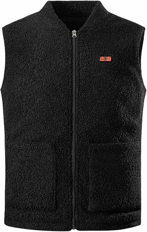 Beheizbare Weste, Fleece Heizweste Herren, Heizweste mit 8 Heizzonen, USB Elektrische Heizweste Beheizte Weste Wintermäntel Körperwärmer Heizweste Weich Bequem für Winter Outdoor Wandern Skifahren — Heizkleidung