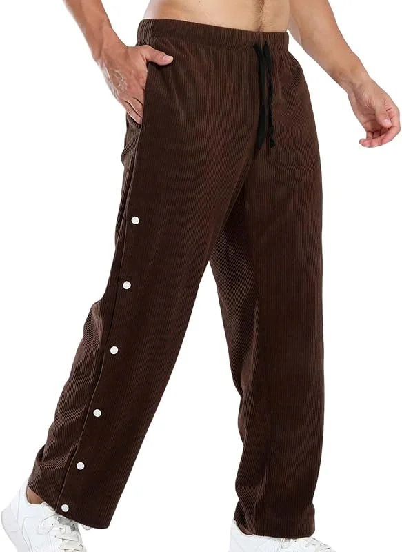 Kord Freizeithose Herren Elastische Cordhose Knopfhose Alltag Reha Hose — Heizkleidung