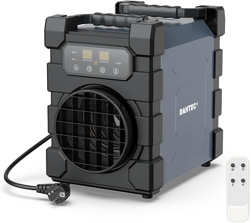 DAHTEC Professioneller Elektro Heizlüfter 2000 Watt mit Fernbedienung, WIFI — Heizung Warmepumpe