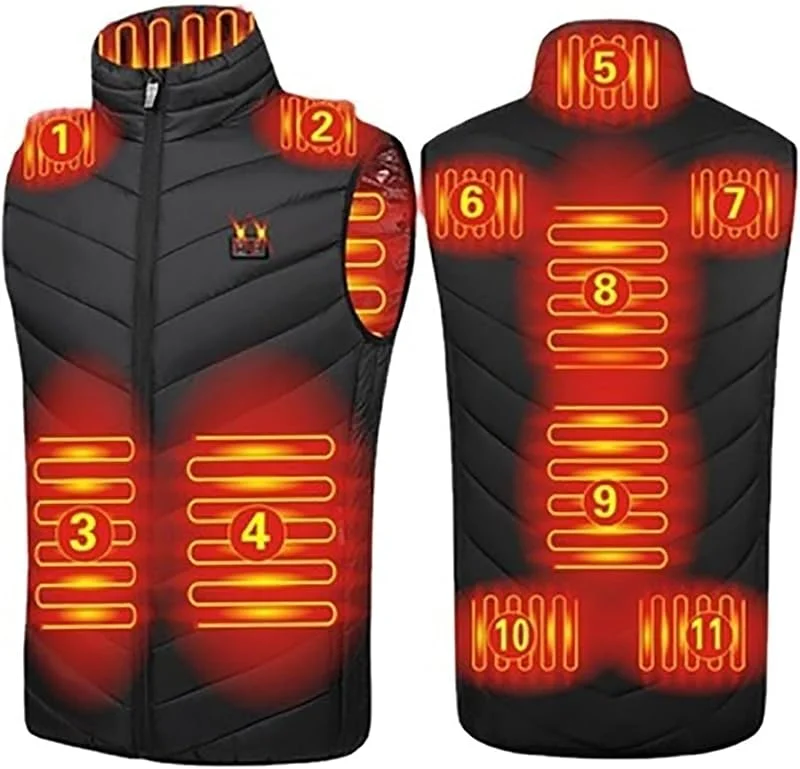 Beheizte Weste USB Elektrische Beheizte Weste Heizjacke Winterwesten für Outdoor Motorrad Camping Angeln Skifahren — Heizkleidung