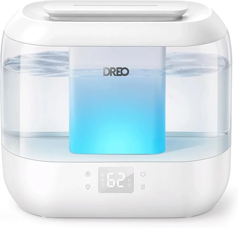 Dreo Luftbefeuchter für Schlafzimmer, Top Fill 4L Supersized Cool Mist Humidifier mit Öl-Diffusor und Nachtlicht, 36H Laufzeit, Leise Ultraschall-Luftbefeuchter für Baby-Kinderzimmer und Pflanzen
