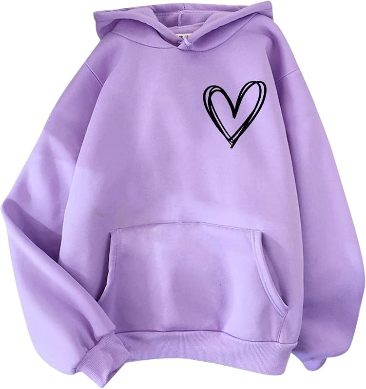 Hoodie Damen Baumwolle Long Kapuzenpullover mit Kapuze Sweatshirt Rundhals Y2K Jacke Vintage Kapuzenjacke Kordelzug Sweatjacke Oversize Casual Pullover Hoody mit Tasche — Heizkleidung