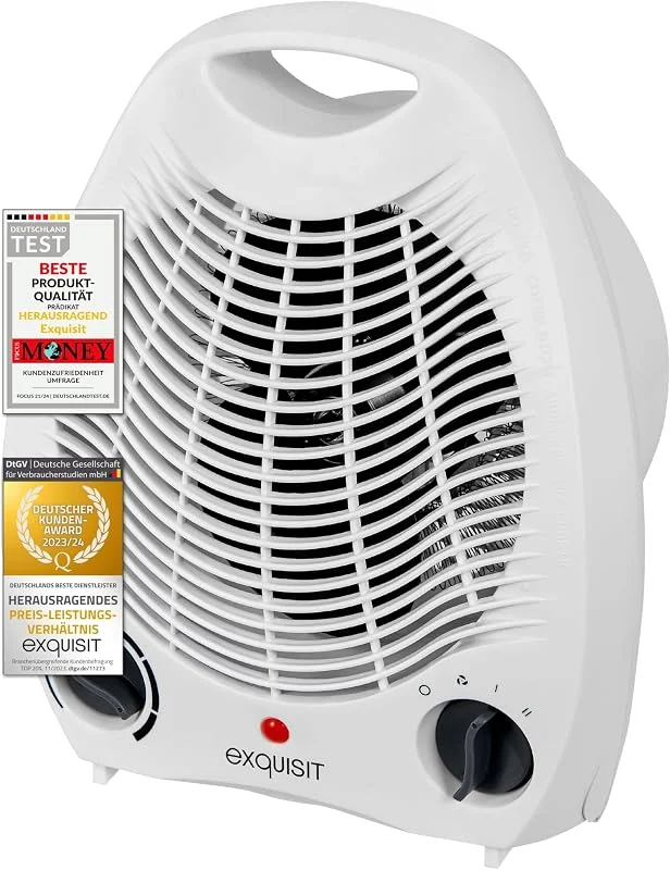 Exquisit HL 32025 we Heizlüfter - 2000W Heizgerät mit Ventilator-Modus — Heizung Warmepumpe