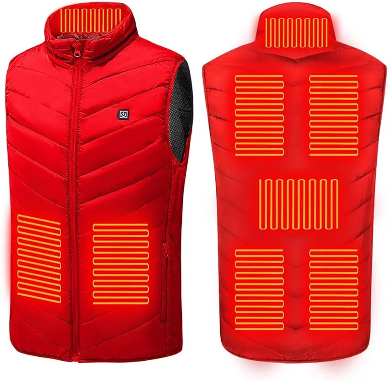 Beheizbare Weste für Herren Damen, Beheizbare Weste Heizweste Herren Damen 26 Zonen Heizung 3 Temperaturregler Beheizte Weste (Ohne Powerbank) Beheizbare Jacke Kapuze Funktionsjacke Outdoorjacke — Heizkleidung