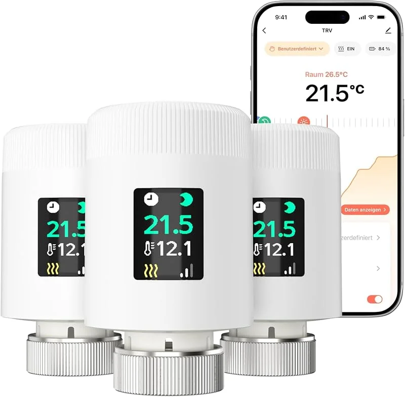 3er-Pack WLAN Heizkörperthermostate TRV901W — Heizung Warmepumpe