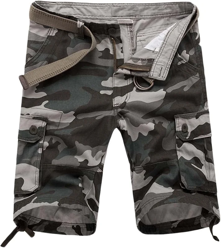 Kurze Hosen Herren Shorts CamouflAG1e Cargoshorts Männer Sommer Baumwolle Freizeithose Sporthose Strandhose Arbeithose Chino Shorts Herren Mit Taschen Und Reißverschluss Buckle Cargohose — Heizkleidung