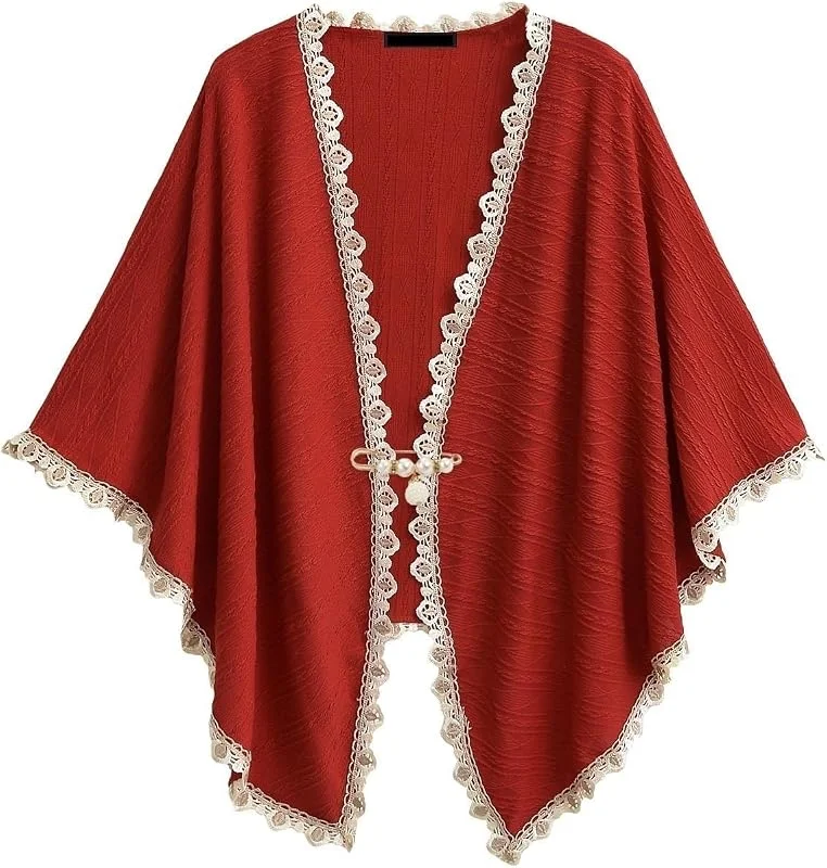 Schal Schalwickel for Damen, eleganter Strickumhang, Poncho-Schal mit offener Vorderseite for Frühling, Herbst und Winter — Heizkleidung