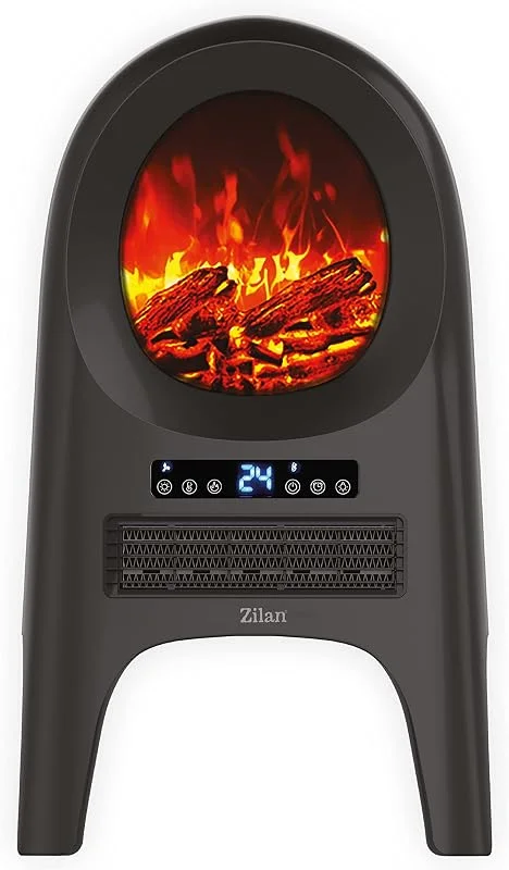 Design Keramik Heizlüfter, 1000, 2000 Watt, 3 Stufen, Fernbedienung, 8h Timer, Kaltluftfunktion, 3D Kaminfeuer Animation, Überhitzungsschutz, Thermostat, Elektroheizung, Kleine Heizung… — Heizung Warmepumpe